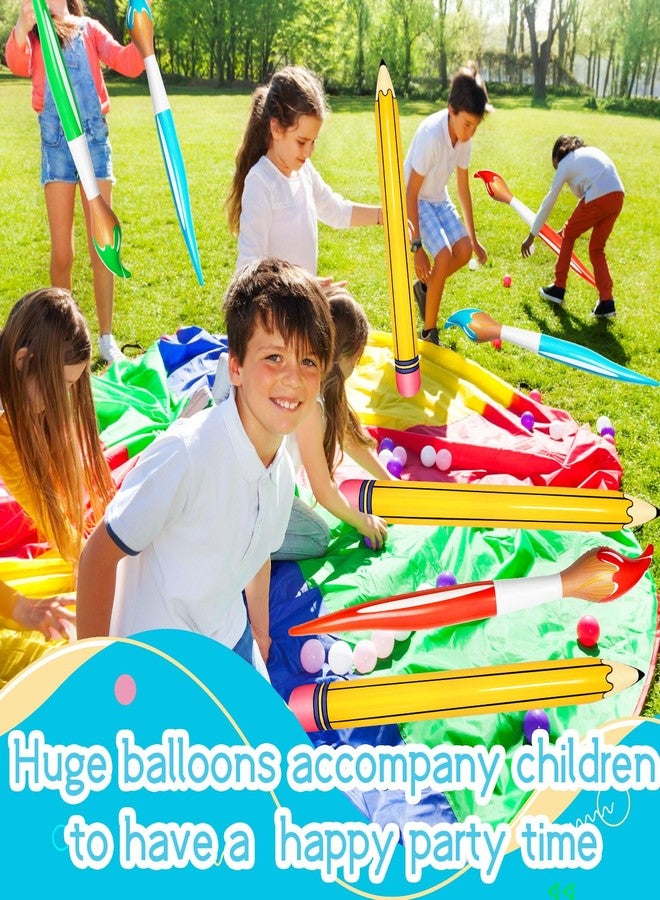 Denylo pro 6 Pcs Inflatable Giant Large Pencils Paint Brush Decoration Set Blow Up Pencils Paint Brush Balloons Funny Hanging Inflatable Decor Inflatable Pool Pencil Float for School Birthday Party Photo Prop - Image 5